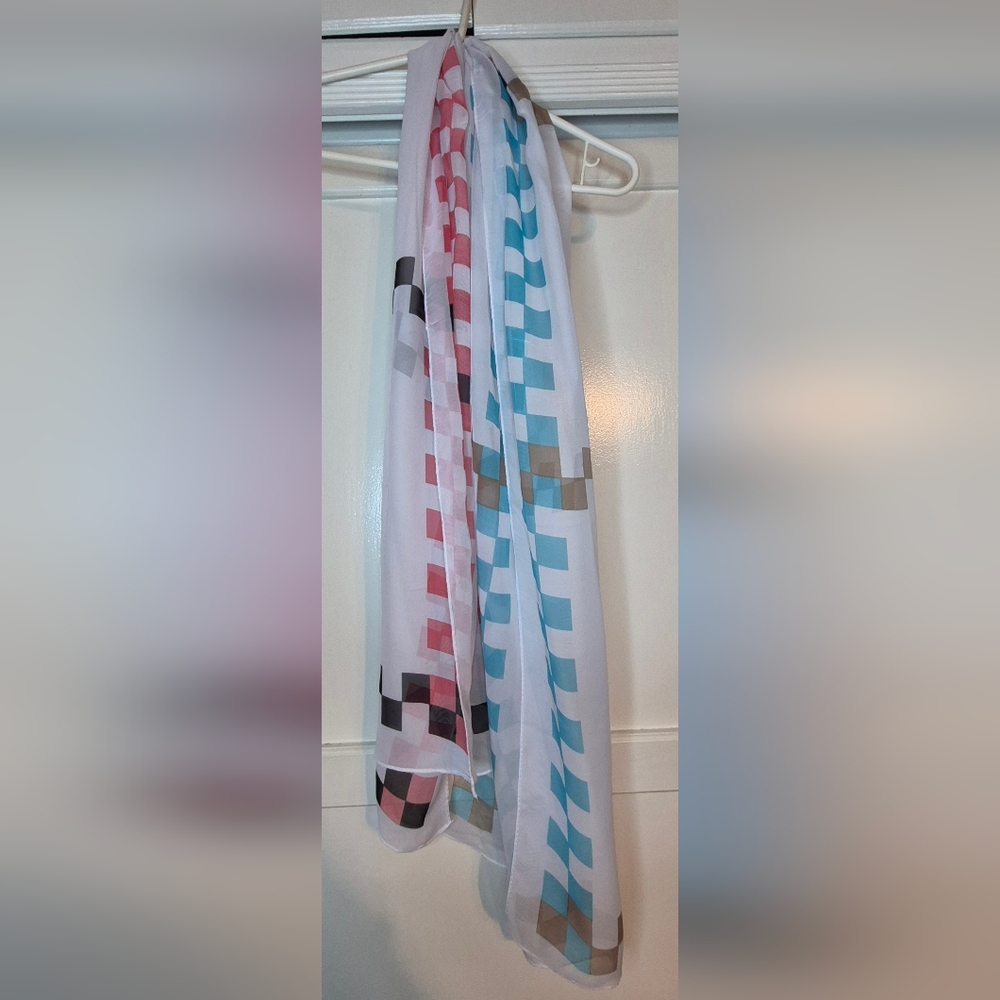 Colorful Checker Pattern Scarf